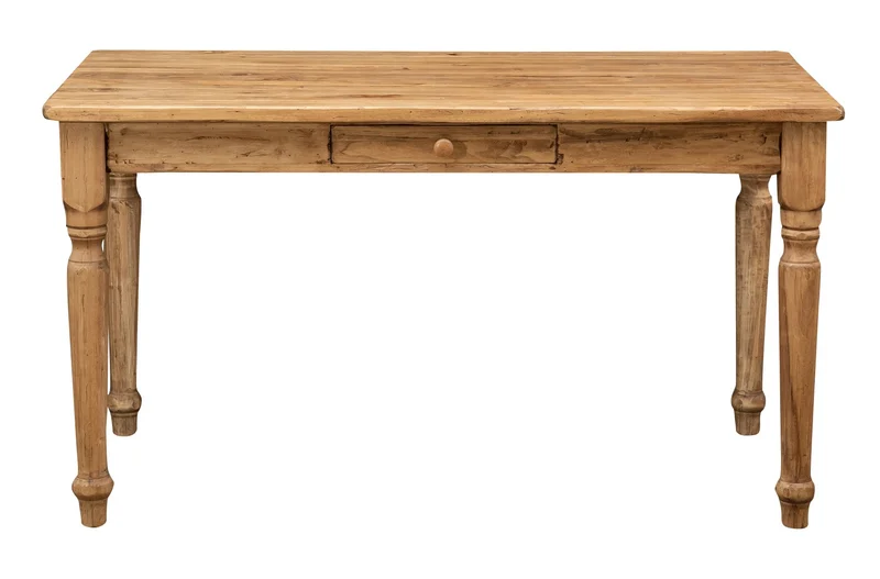 Biscottini Table Non Extensible Style Rustique en Bois Massif Finition de tilleulul Noyer L140xPR80xH80 cm