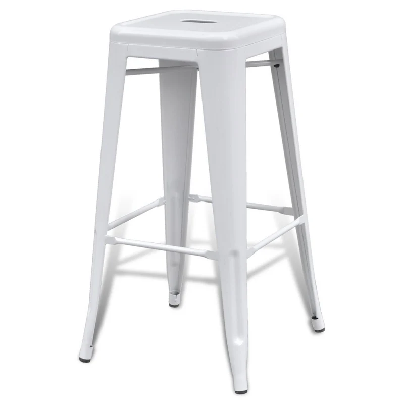vidaXL 2 Tabourets de Bar Hauts Blanc Chaise de Bar Haute Tabourets Bar Mobilier de Bar