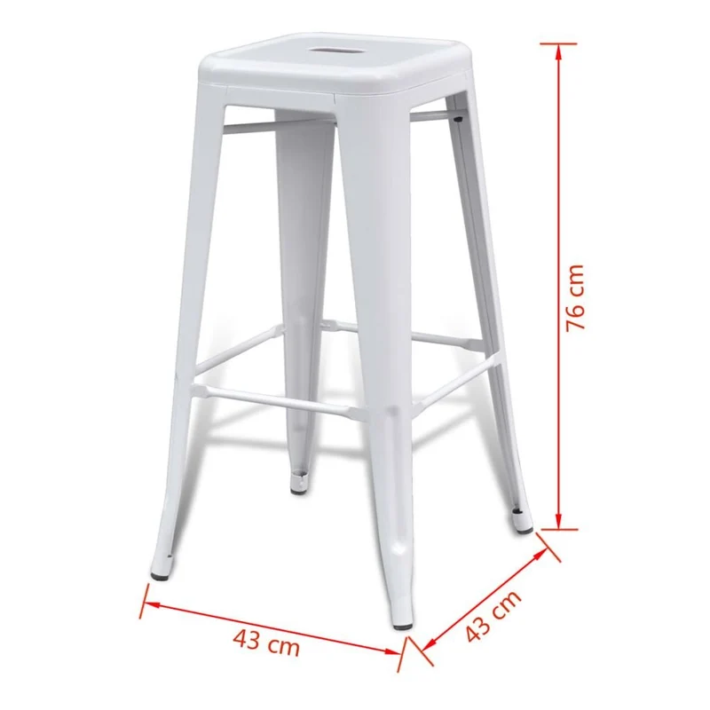 vidaXL 2 Tabourets de Bar Hauts Blanc Chaise de Bar Haute Tabourets Bar Mobilier de Bar