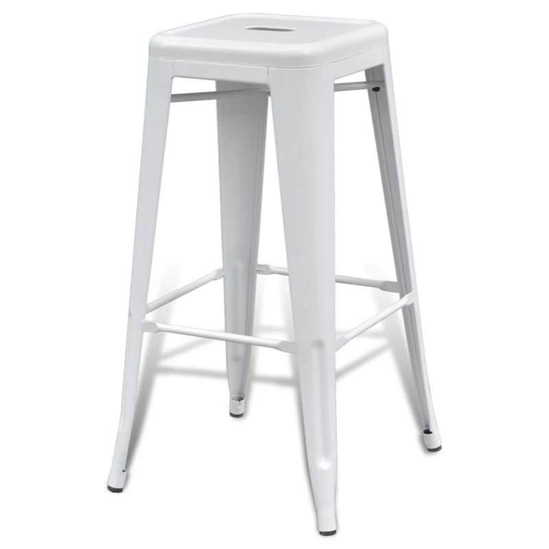 vidaXL 2 Tabourets de Bar Hauts Blanc Chaise de Bar Haute Tabourets Bar Mobilier de Bar