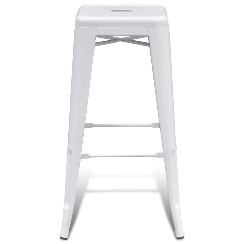 vidaXL 2 Tabourets de Bar Hauts Blanc Chaise de Bar Haute Tabourets Bar Mobilier de Bar
