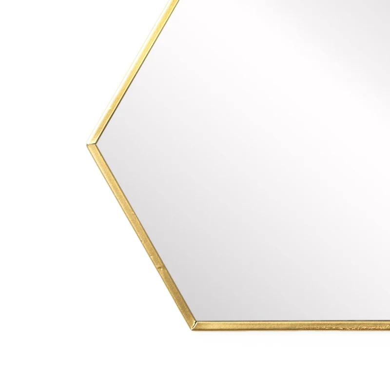Black Velvet Studio Miroir Mural Mirror Round Mural décoratif, métal, rotin Naturel, Style Ethnique, Nordique, pour Salle de Bain ou Hall d'entrée, Coleur d'or, 26x30x1 cm.