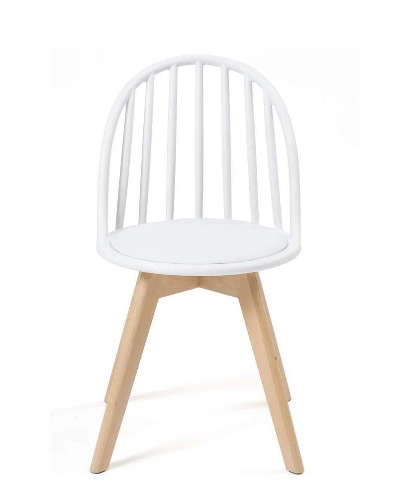 KAYELLES chaises scandinaves bistrot avec Coussin Bold Lot de 2 (Blanc)