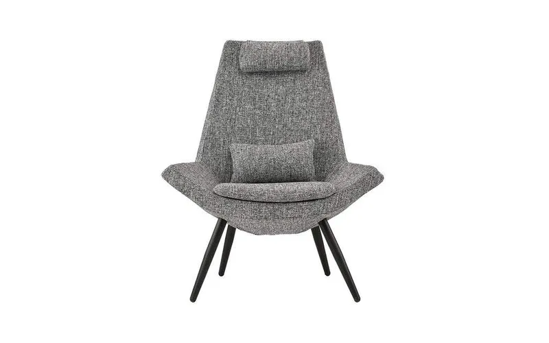 BHDesign Miranda - Fauteuil Moderne scandinave - 2 Coussins de Confort - Tissu - Gris Argenté