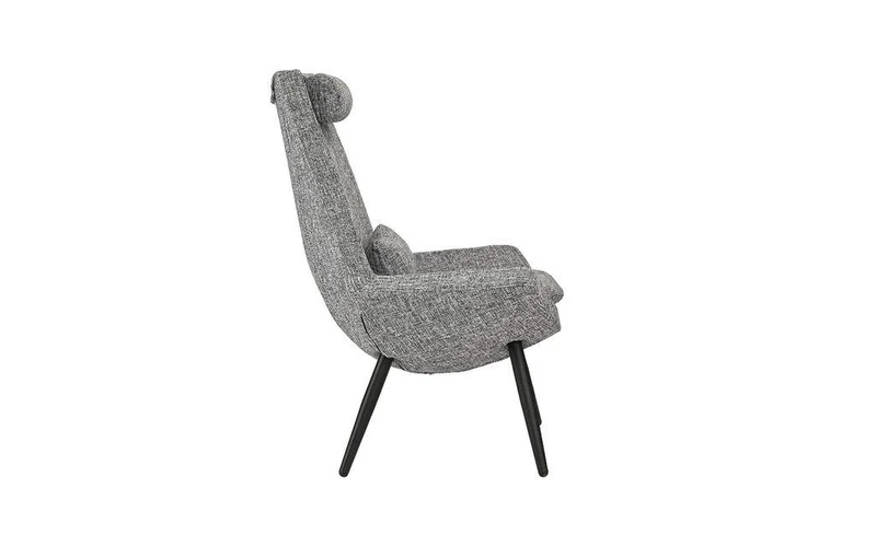 BHDesign Miranda - Fauteuil Moderne scandinave - 2 Coussins de Confort - Tissu - Gris Argenté