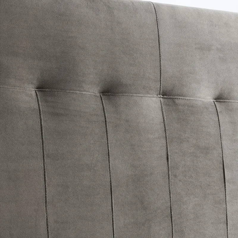 marcKonfort Tête de lit tapissée Napoles 160X100 cm Gris, pour Couchage de 160, Velours, Pieds en Bois, quaincaillerie Incluse