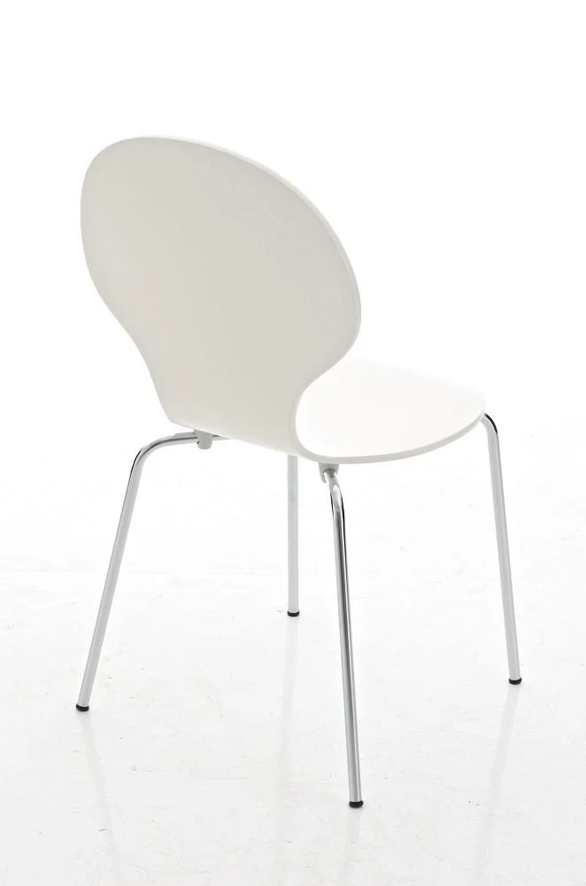 CLP Lot de 4 Chaises Empilables Robustes Diego, Chaises Empilables en Bois avec Dossier, Siège Confortable en Forme Ergonomique, Hauteur Assise 45 cm, Charge Max/Chaise 120 kg, 12 Couleurs: Blanc