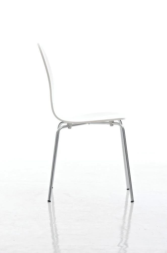 CLP Lot de 4 Chaises Empilables Robustes Diego, Chaises Empilables en Bois avec Dossier, Siège Confortable en Forme Ergonomique, Hauteur Assise 45 cm, Charge Max/Chaise 120 kg, 12 Couleurs: Blanc