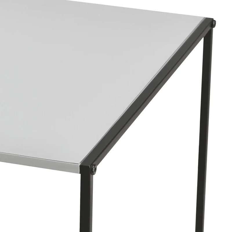 [en.casa] Set de 4 Tables Basses de Salon en Métal Style Industriel avec Étagère de Rangement 4 x 45 x 45 x 45 cm Noir et Gris