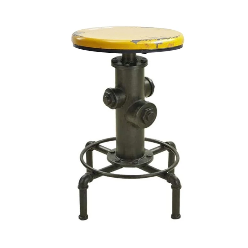 AGLZWY-Tabourets De Bar Chaises en Métal Style Industriel Fer Forgé Nostalgique Pivoter Chaise De Travail, Jaune, Bleu (Color : Yellow, Size : 33x33x80cm)