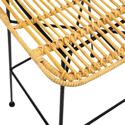 Atmosphera Tabouret Haut Kubu rotin métal
