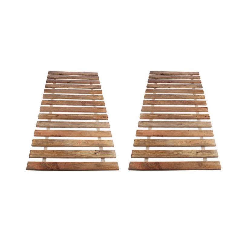 Native Home Lit Double 180 x 200 cm Sommier à Lattes sans Matelas avec Tête de Lit en Bois Massif Cadre de Lit Deux Places