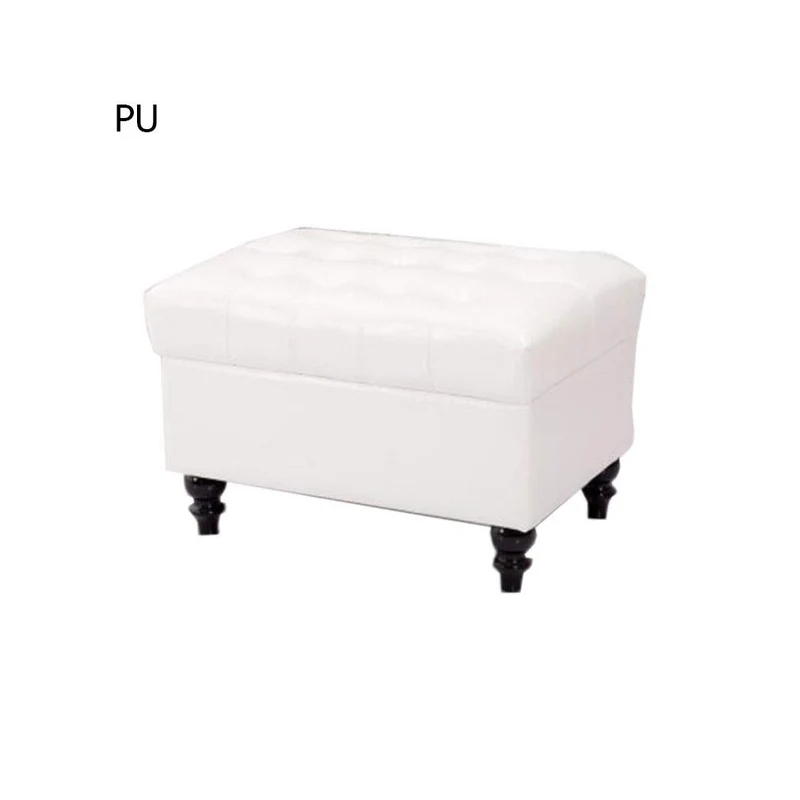 Sunny Banc Ottoman rectangulaire capitonné en Tissu avec Coussin capitonné et Repose-Pieds