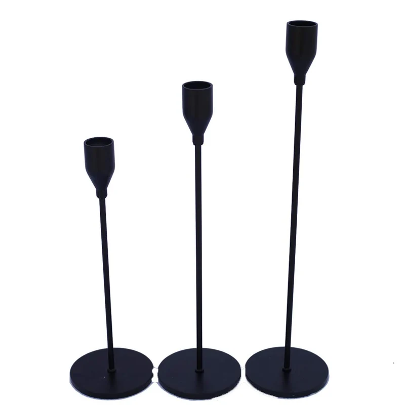 F Fityle Lot de 3 Photophores Modernes/Grands Bougeoirs - Métal Noir - Noir + Noir, comme décrit