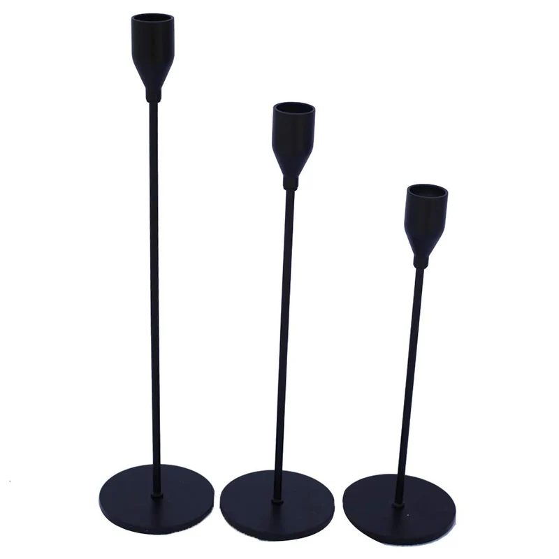 F Fityle Lot de 3 Photophores Modernes/Grands Bougeoirs - Métal Noir - Noir + Noir, comme décrit