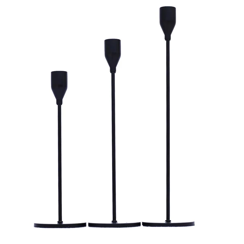 F Fityle Lot de 3 Photophores Modernes/Grands Bougeoirs - Métal Noir - Noir + Noir, comme décrit