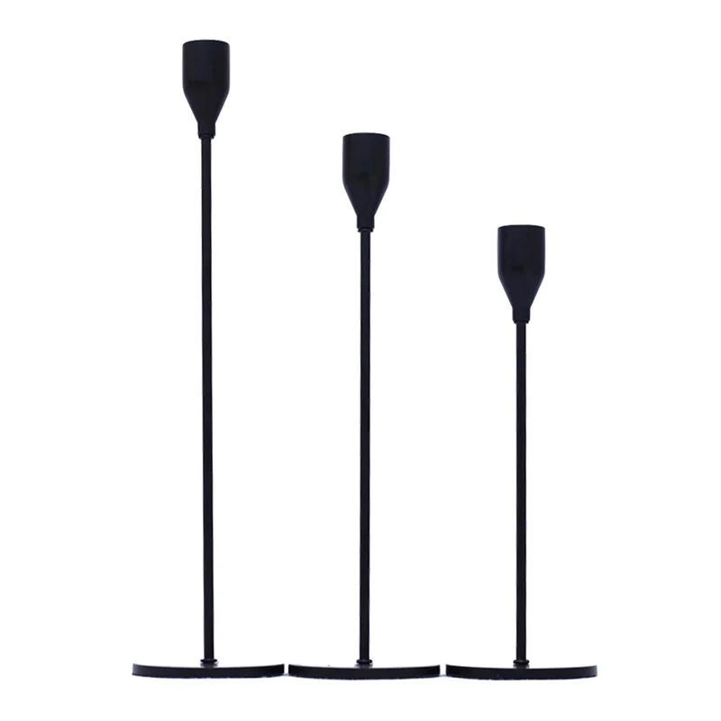 F Fityle Lot de 3 Photophores Modernes/Grands Bougeoirs - Métal Noir - Noir + Noir, comme décrit