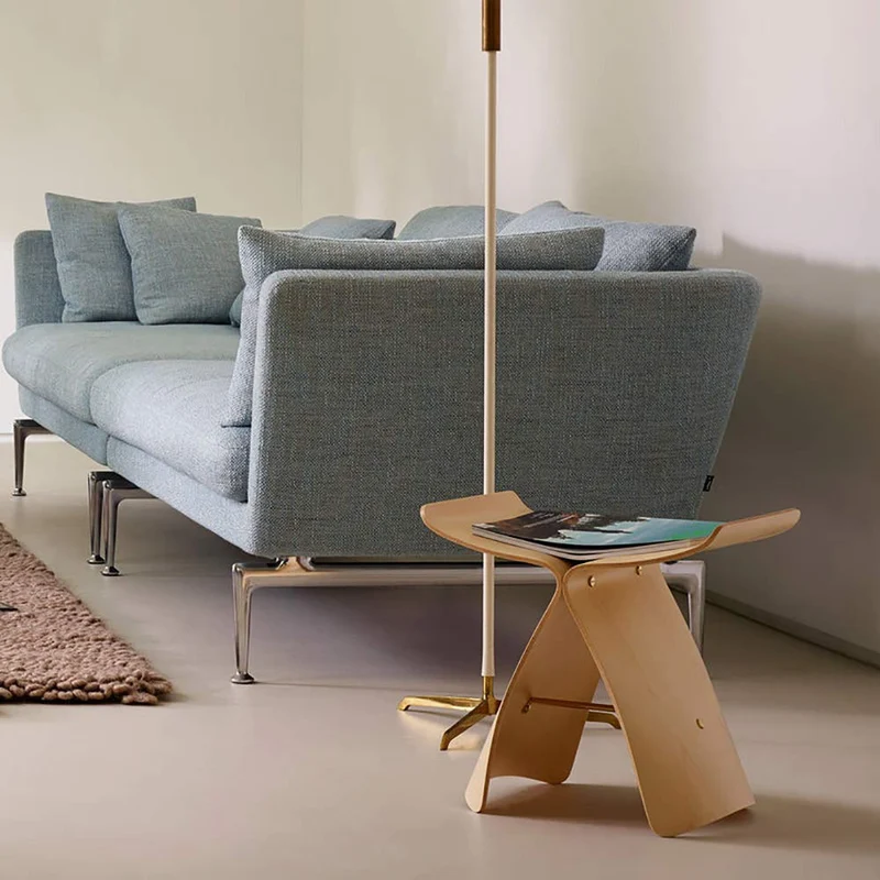 ZZFF Tabouret De Pied en Bois Plein,Stool Papillon Original Style Japonais Low Stool Japonais Changer Chaussures Stool Spa Chaise pour Bain Lit Salon Naturel 44x31x42cm(17x12x17inch)