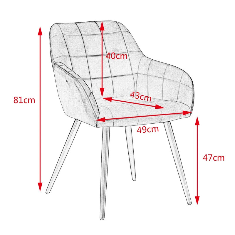 WOLTU 1 pièce Chaise de Salle à Manger Chaise de Cuisine rembourrée en Velours, Pied en métal,Crème Blanc BH93cm-1