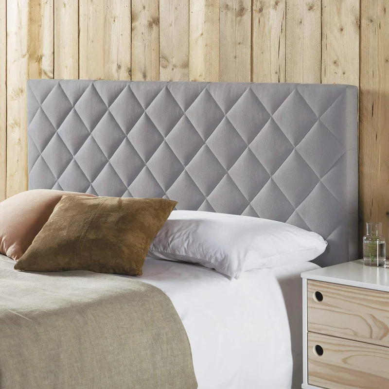 marcKonfort Tête de lit tapissée Venecia 160x60 cm en Couleur Gris, quaincaillerie Incluse.