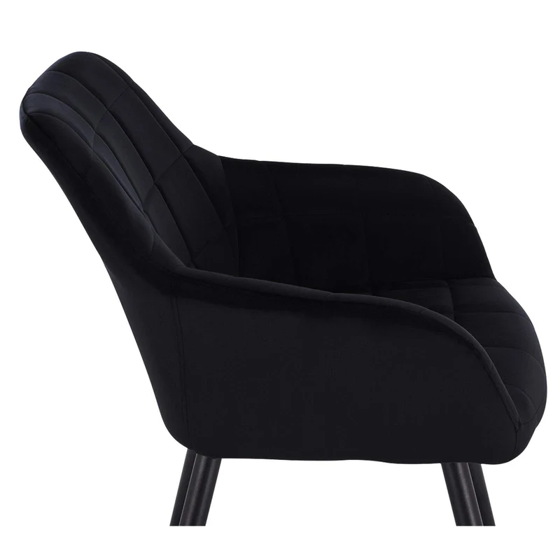 WOLTU Lot de 2 Chaises de Salle à Manger avec accoudoirs, Chaise de Salon Structure en métal et Assise en Velours,Noir BH93sz-2
