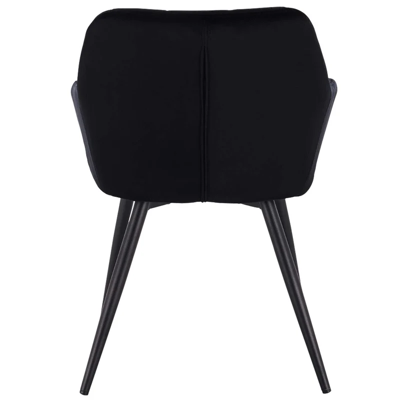 WOLTU Lot de 2 Chaises de Salle à Manger avec accoudoirs, Chaise de Salon Structure en métal et Assise en Velours,Noir BH93sz-2
