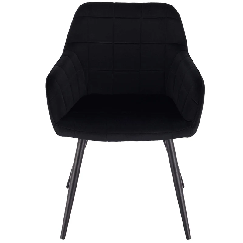 WOLTU Lot de 2 Chaises de Salle à Manger avec accoudoirs, Chaise de Salon Structure en métal et Assise en Velours,Noir BH93sz-2