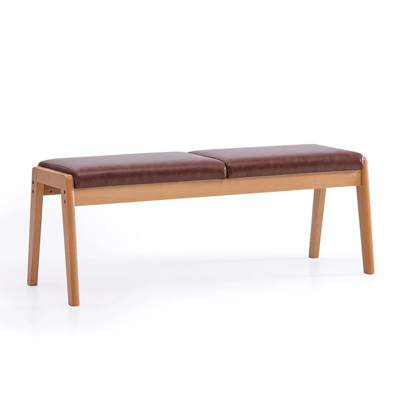 Banc Banc en bois solide brun tabouret de chaussures de tabouret de banc de repas longue créative