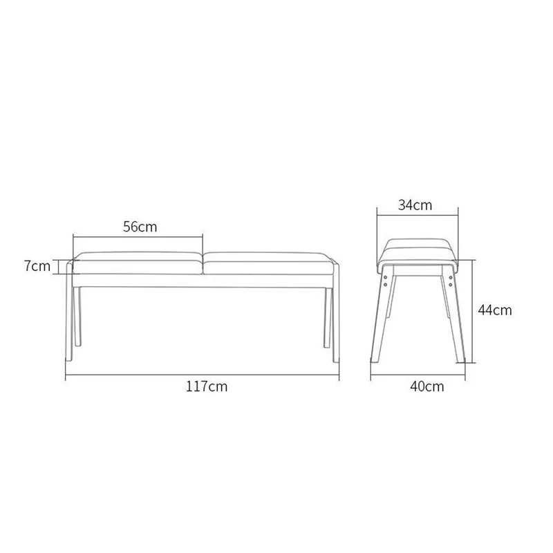 Banc Banc en bois solide brun tabouret de chaussures de tabouret de banc de repas longue créative