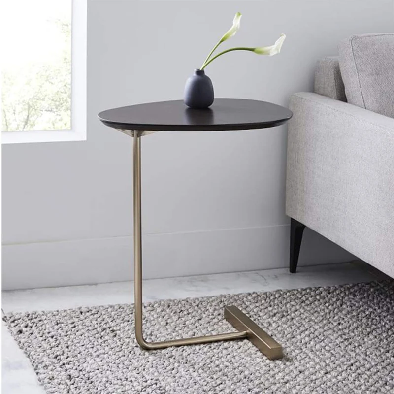 Tables Basses Table D'appoint Table d'angle en Fer Forgé Canapé Table D'appoint Table D'étude Simple Salon Petite Table Basse (Color : Black, Size : 40 * 30 * 60cm)