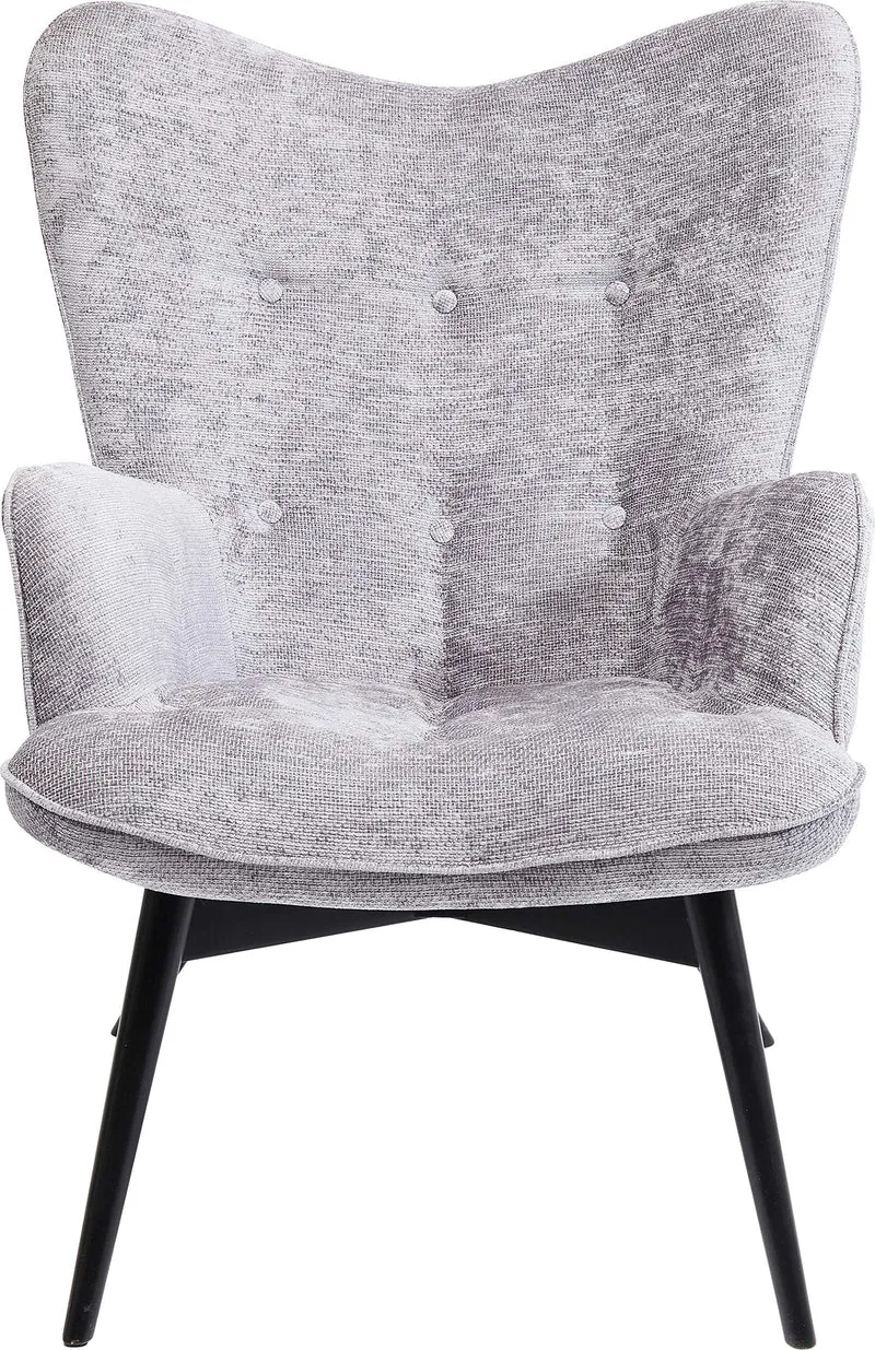 Kare Design Vicky Fauteuil de Salon en Velours Velours avec Structure en Bois foncé