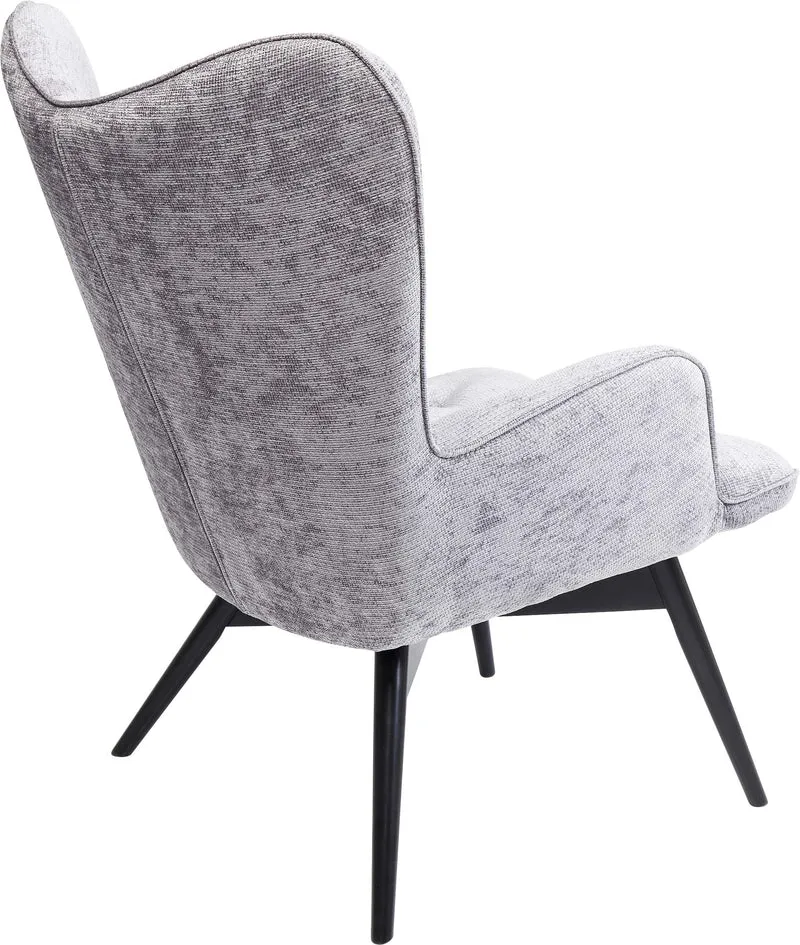 Kare Design Vicky Fauteuil de Salon en Velours Velours avec Structure en Bois foncé