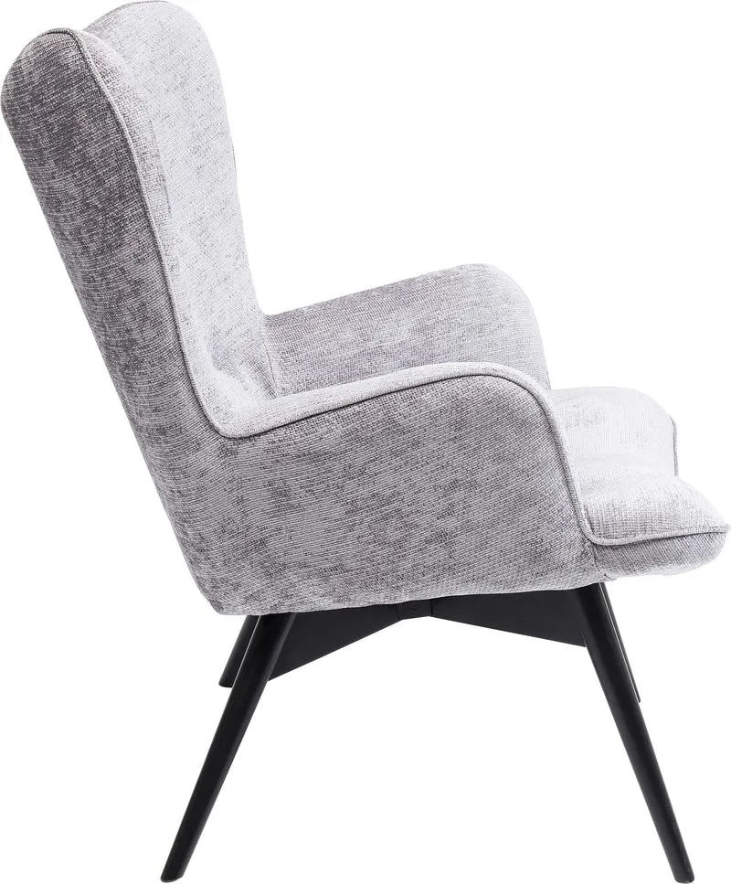 Kare Design Vicky Fauteuil de Salon en Velours Velours avec Structure en Bois foncé