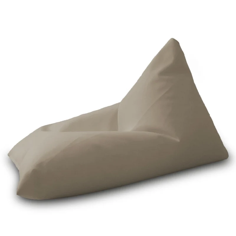 Beanbag Pouf Lounge Triangle Cuir synthétique XL 160 x 120 cm Beige