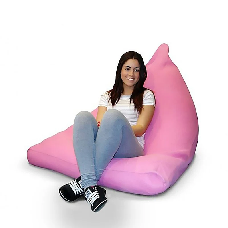 Beanbag Pouf Lounge Triangle Cuir synthétique XL 160 x 120 cm Beige