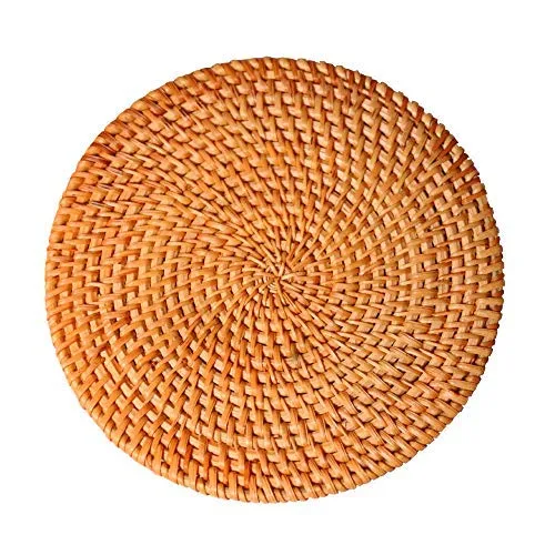 Fait à la main en rotin support de pot, antidérapant, durable, résistant à la chaleur Hot Pads Idéal moderne Home Decor Dessous-de-verre résistant à la chaleur Isolation Tasse Tapis - 20 cm - X4