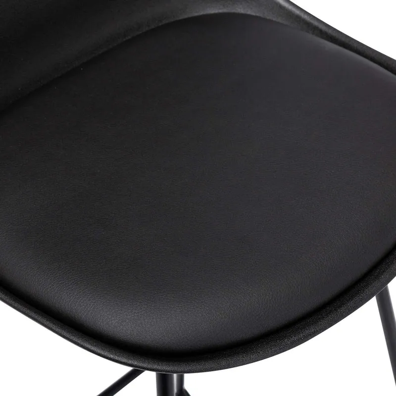 WOLTU Lot de 2 Tabourets de Bar Design en Similicuir et métal,Noir BH158sz-2