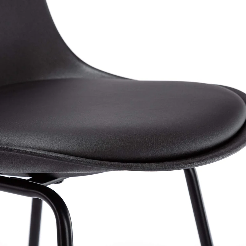 WOLTU Lot de 2 Tabourets de Bar Design en Similicuir et métal,Noir BH158sz-2