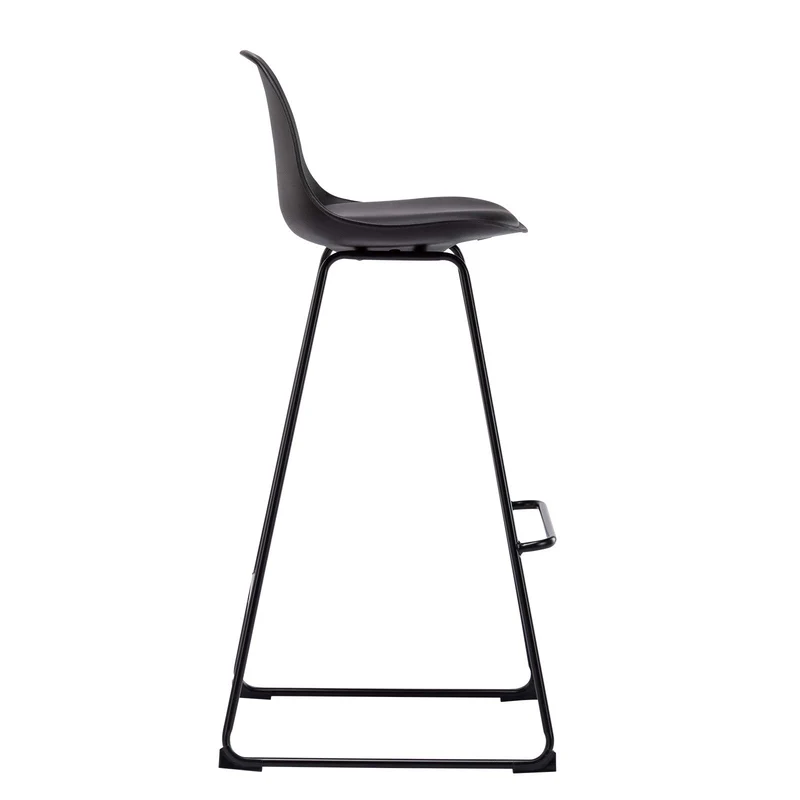 WOLTU Lot de 2 Tabourets de Bar Design en Similicuir et métal,Noir BH158sz-2