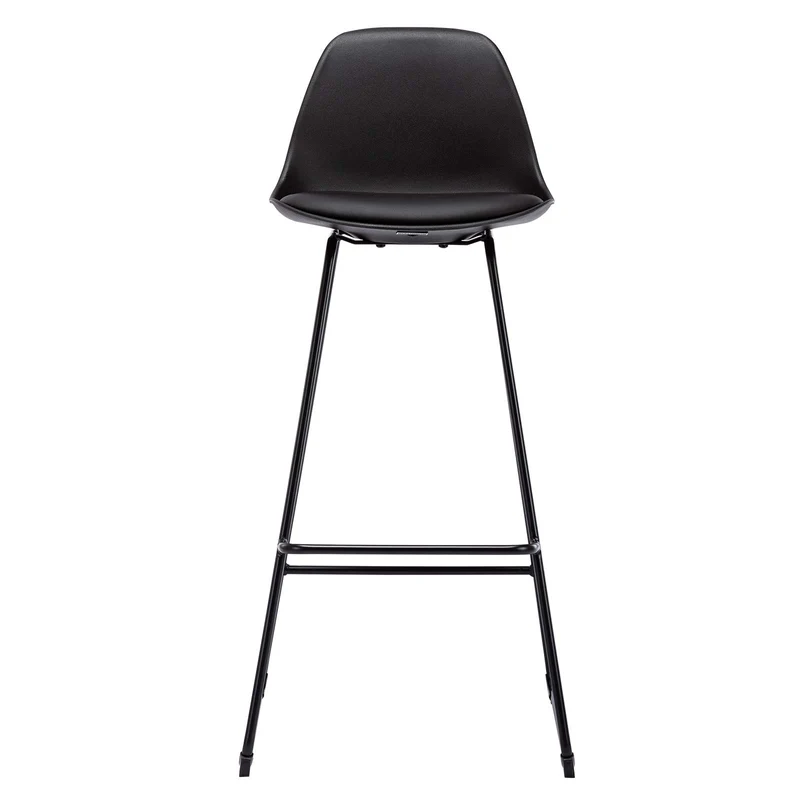 WOLTU Lot de 2 Tabourets de Bar Design en Similicuir et métal,Noir BH158sz-2