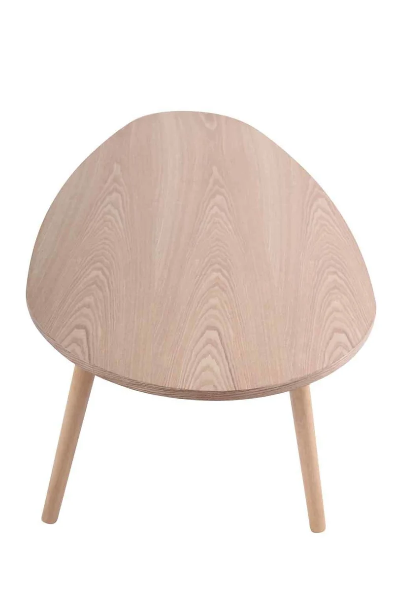 CLP Table Basse Herning I Table d'Appoint Design Plateau Élégant en MDF I 3 Pieds en Bois de Caoutchouc I Couleur : Nature, 120 cm