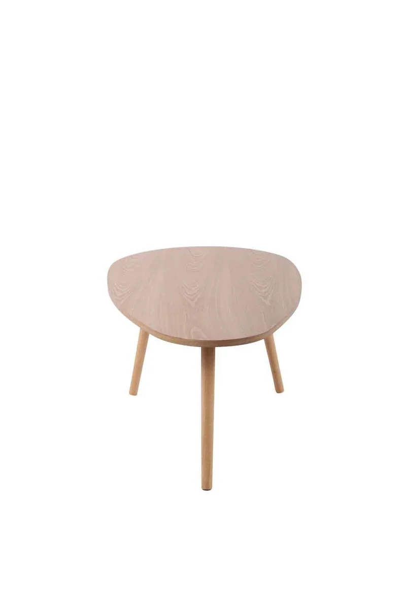 CLP Table Basse Herning I Table d'Appoint Design Plateau Élégant en MDF I 3 Pieds en Bois de Caoutchouc I Couleur : Nature, 120 cm