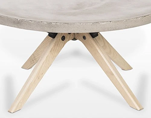Meubletmoi Table Basse en béton et Bois décor chêne - mobilier Tendance Design loft - Style Moderne Contemporain