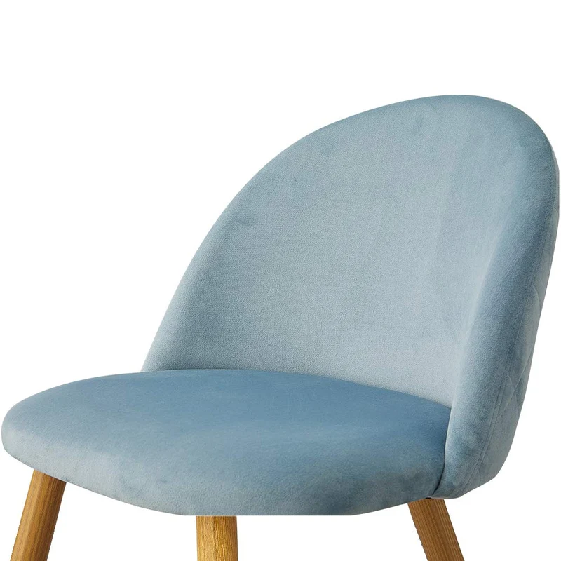 OFCASA Lot de 4 Chaises de Salle à Manger de Velours Chaise Cuisine rembourrée en Tissu Chaise avec Jambes en Métal Chaise Salle à Manger Restaurant Hôtel Meubles Lot de 4 Bleu Clair Chaises