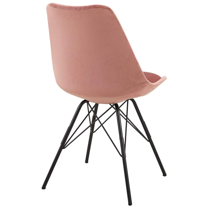 Duhome Chaise Salle à Manger Lot de 2 en Tissu Velours Rose sélection de Couleur Design Retro Chaise scandinave avec Pieds en métal 518MJ