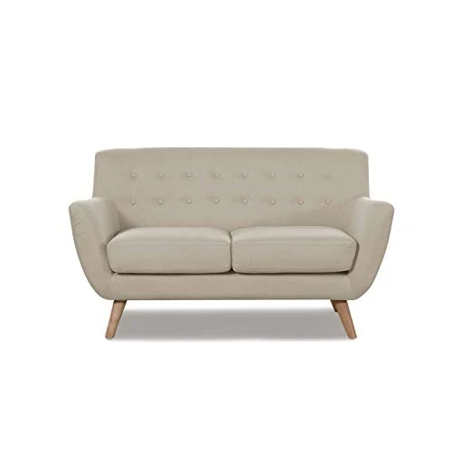 Designetsamaison Canapé scandinave 2 Places Taupe Beige - Nils