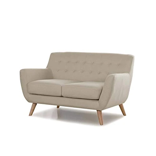 Designetsamaison Canapé scandinave 2 Places Taupe Beige - Nils