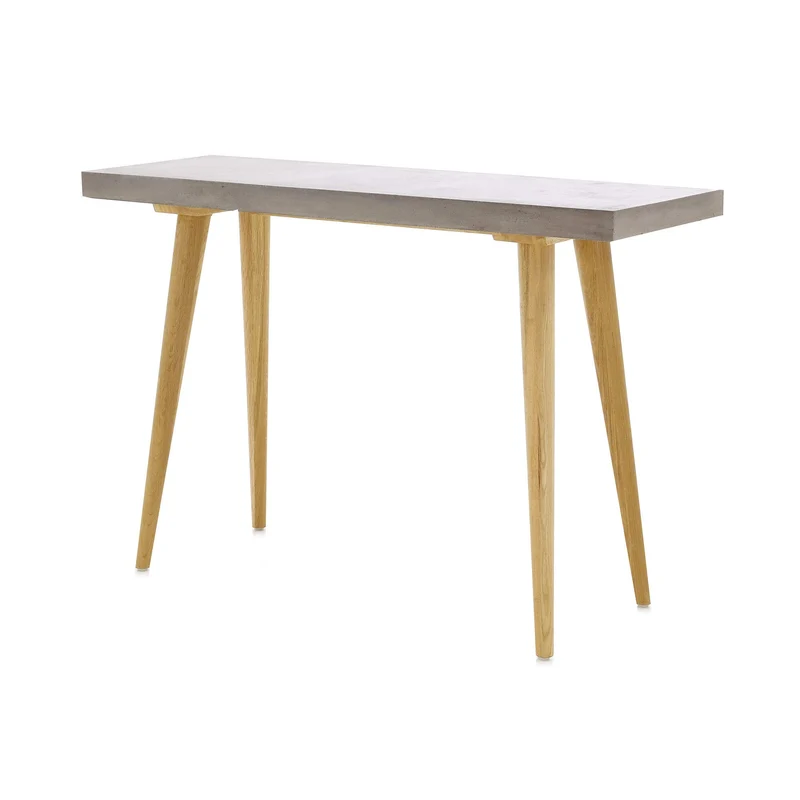Maisonetstyles Console 115 cm en béton Clair et chêne