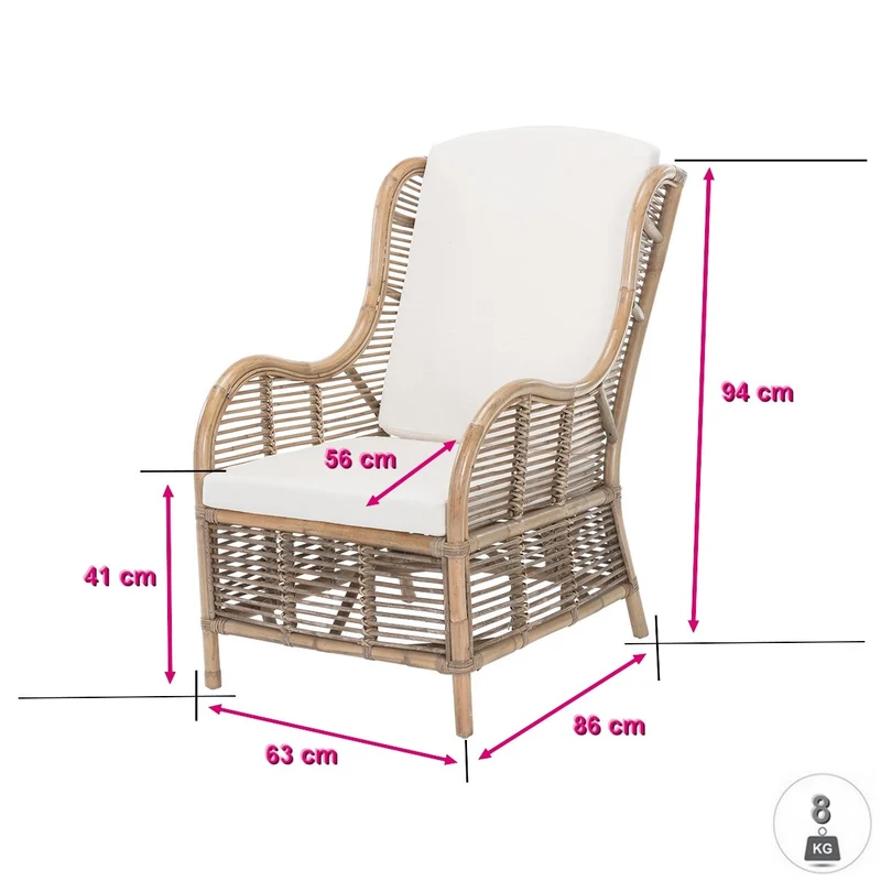 Noel: -39% Fauteuil BRIG en rotin kubu