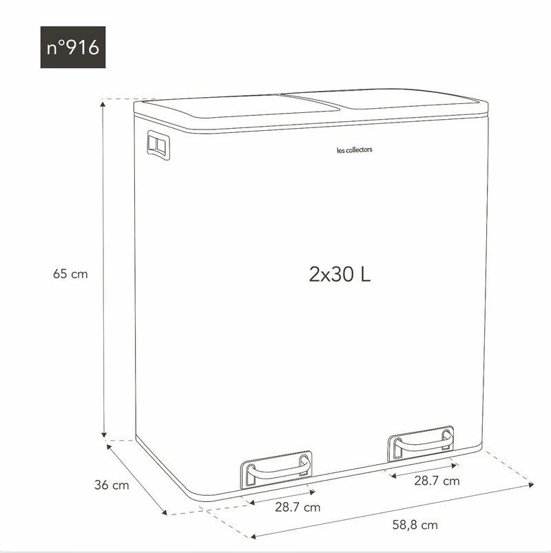 poubelle de tri 60L